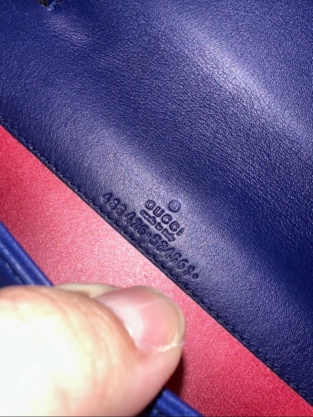 Gucci Double G Marmont Mini Bag in Blue Suede - Picture 9 of 11